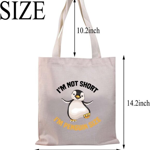 Penguin Tote Bag Funny Quote Canvas Reusable Gift for Penguin Lover - Picture 2 of 7